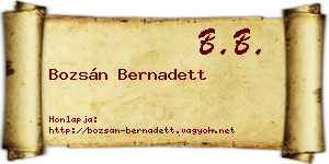 Bozsán Bernadett névjegykártya