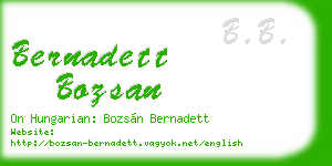 bernadett bozsan business card